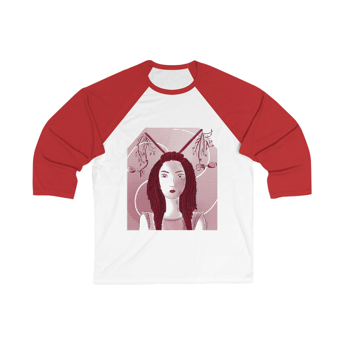 Red Wine Glasses 3\4 Sleeve Baseball Tee