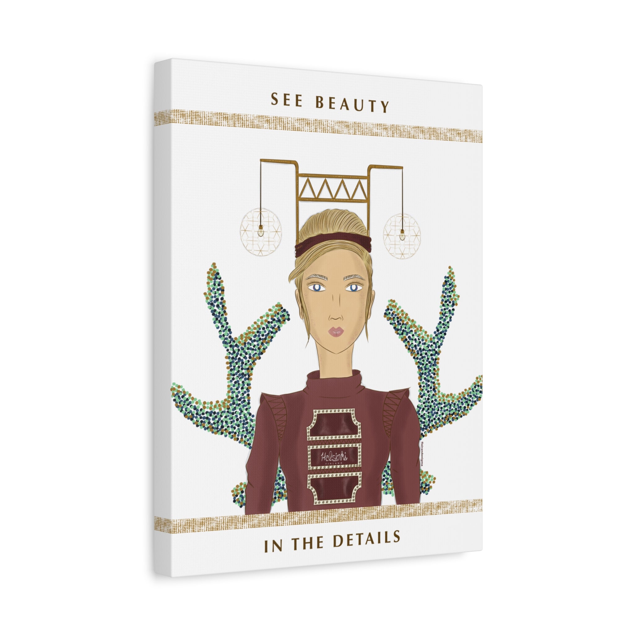 No.36 Girl with the Bar Lights Canvas Art Print