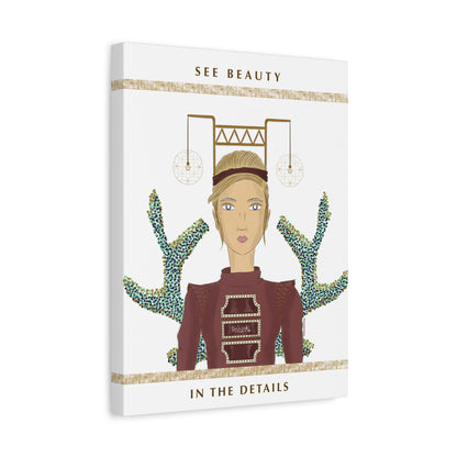 No.36 Girl with the Bar Lights Canvas Art Print