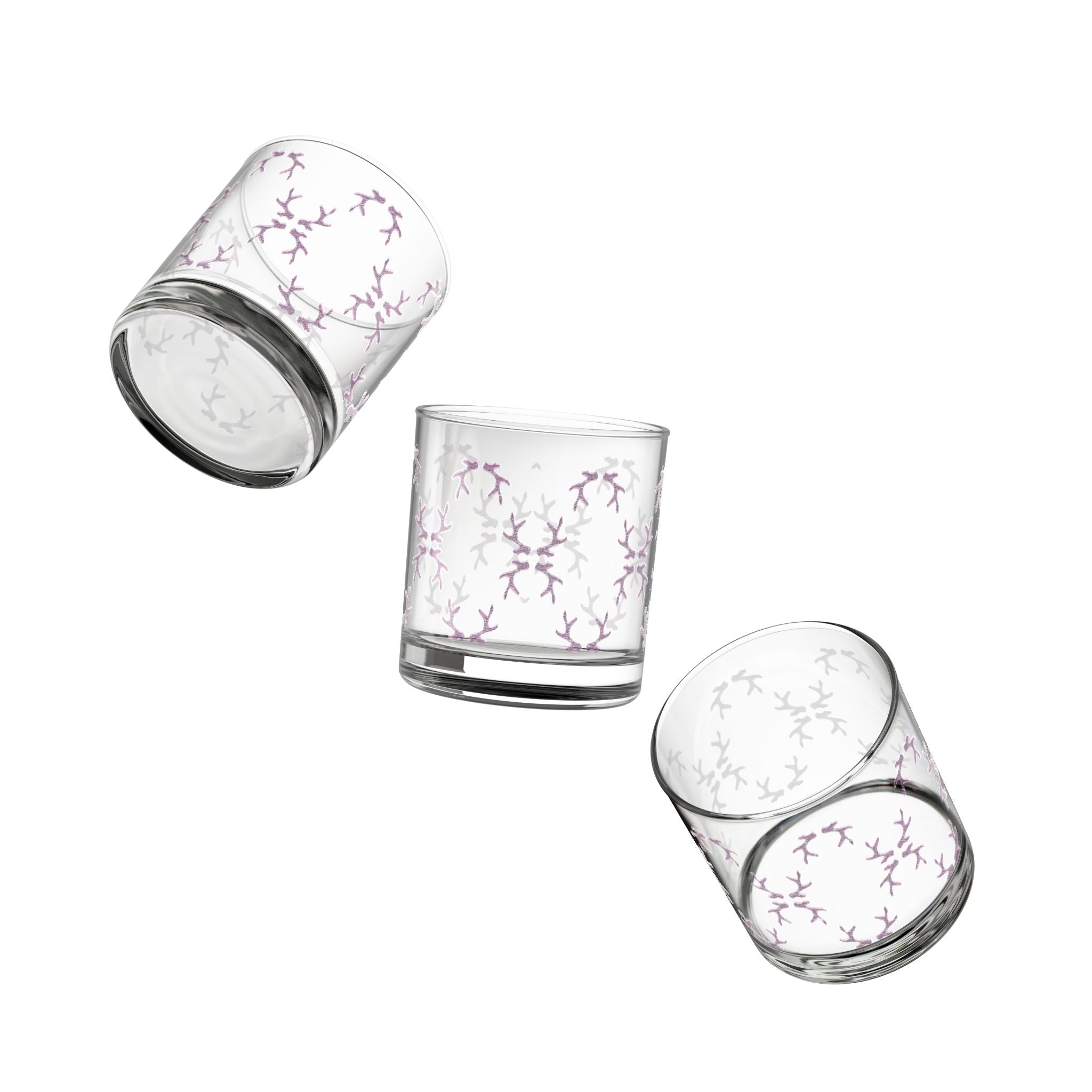 Purple Antlers Drinking Glass