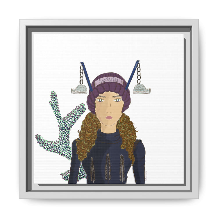 No.19 Girl with the Glass Igloos Framed Canvas Art Print