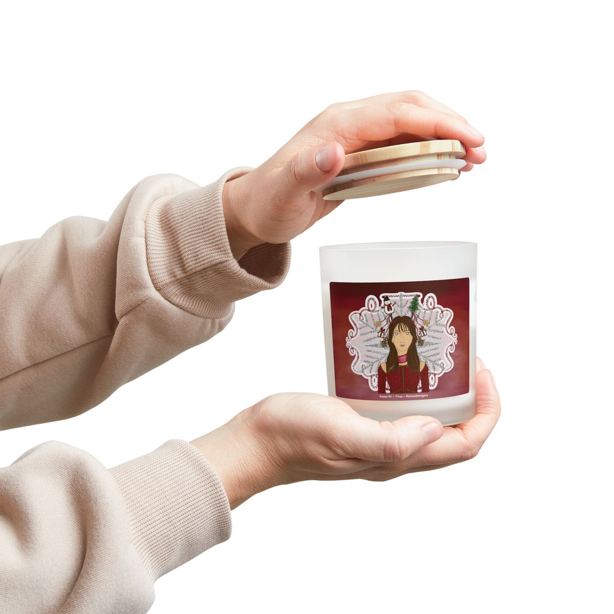 Christmas Cheer Frosted Glass Candle