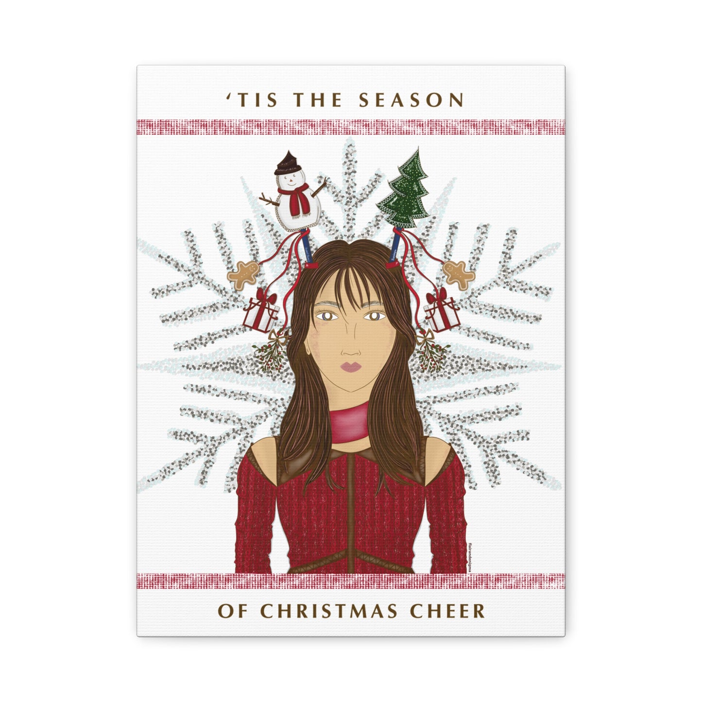 No.45 Girl with the Christmas Cheer Canvas Art Print