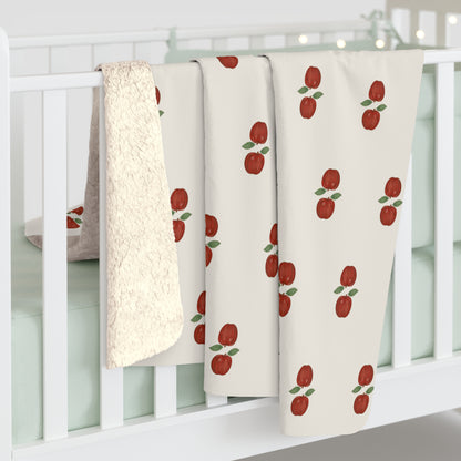 Autumn Apples Sherpa Blanket