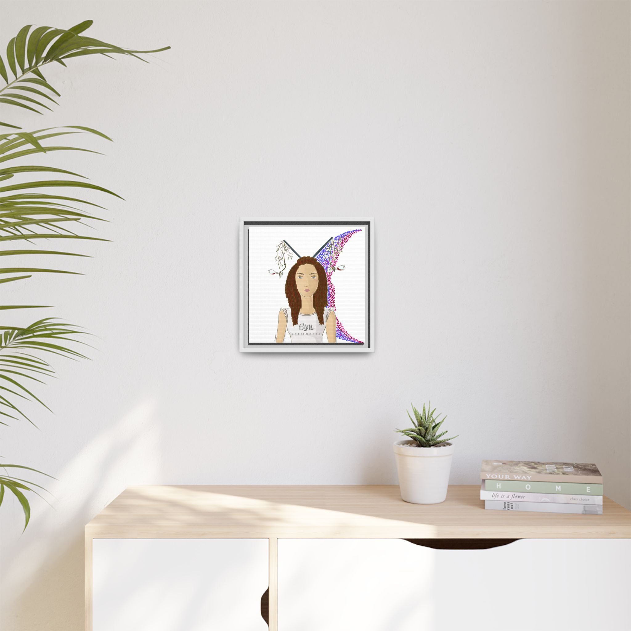 No.5 Girl with the Red Wine Glasses Framed Canvas Art Print