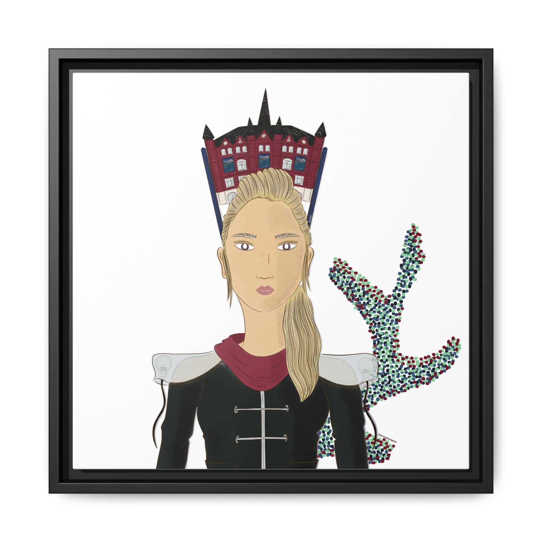 No.32 Girl with the Design Museum Framed Canvas Art Print