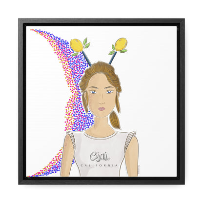 No.7 Girl with the Lemons Framed Canvas Art Print