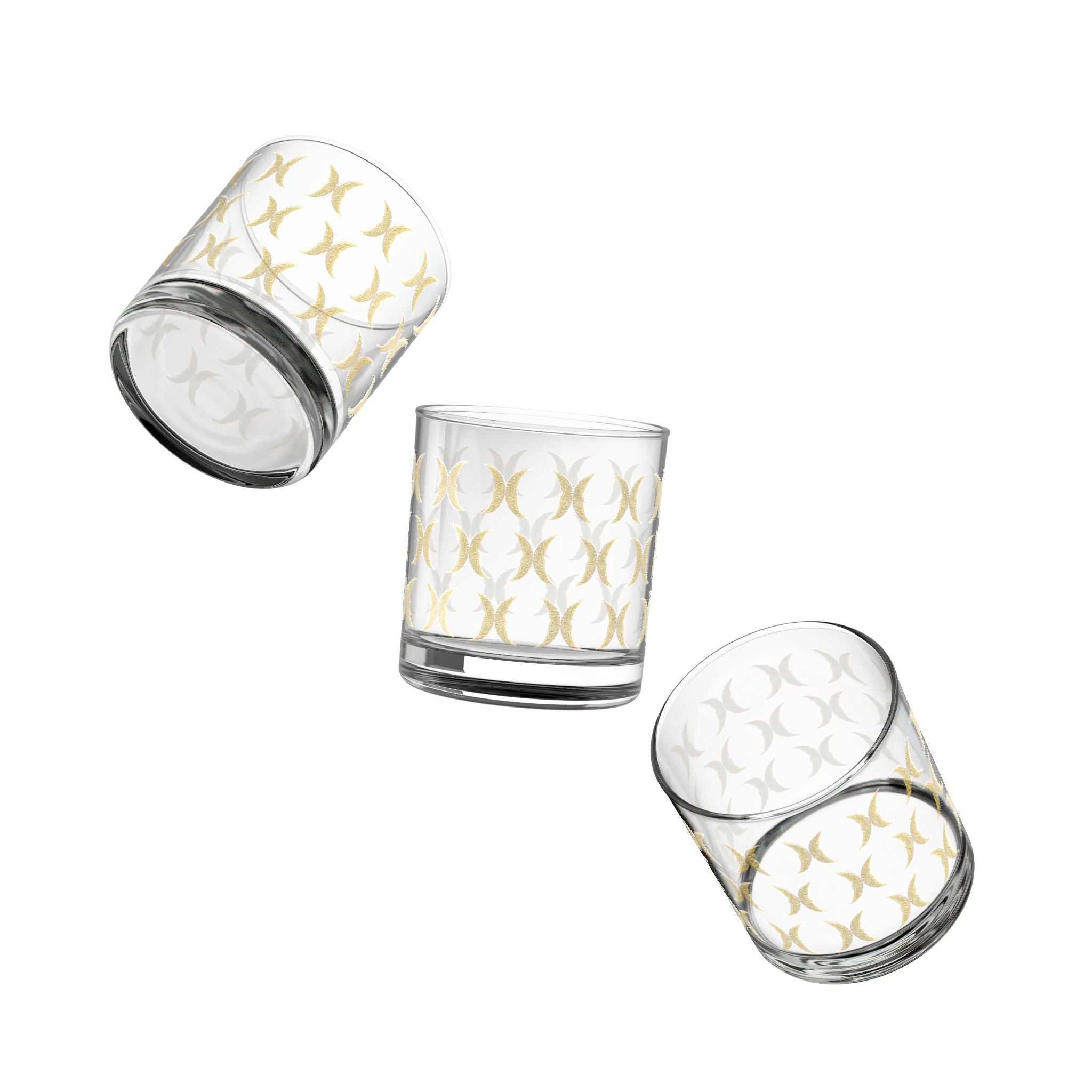 Yellow Crescent Moon Drinking Glass