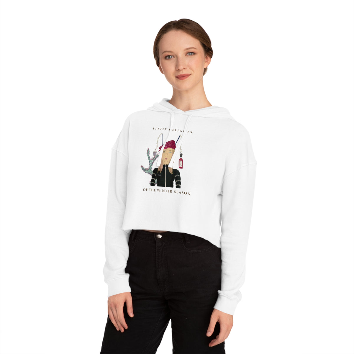 Strawberry Mulled Wine Cropped Hoodie