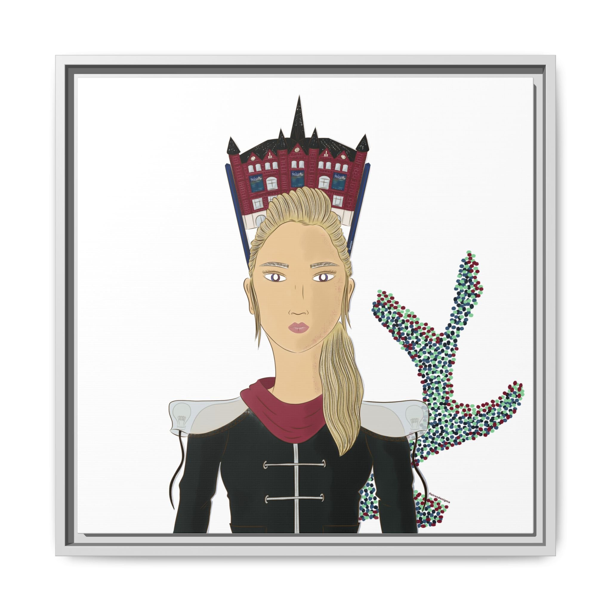 No.32 Girl with the Design Museum Framed Canvas Art Print