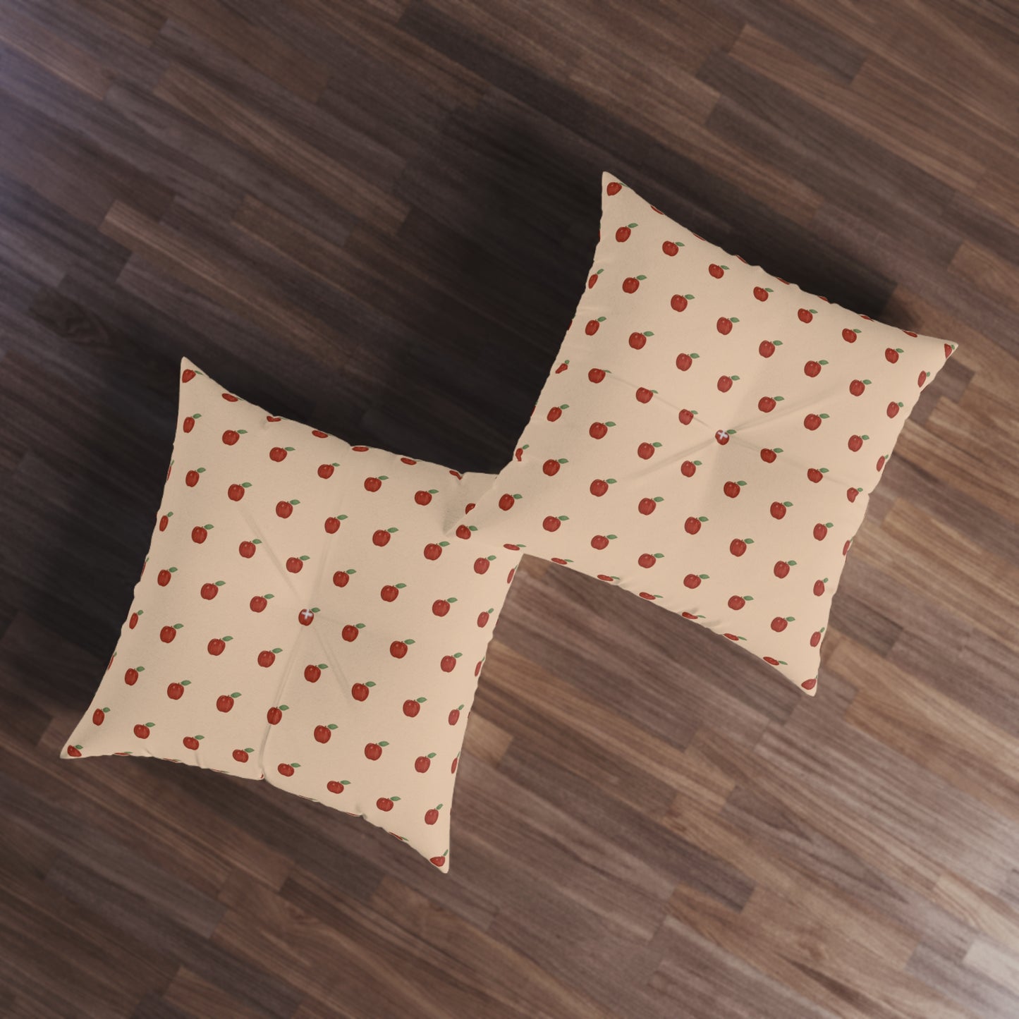 Autumn Apples Tufted Square Floor Pillow