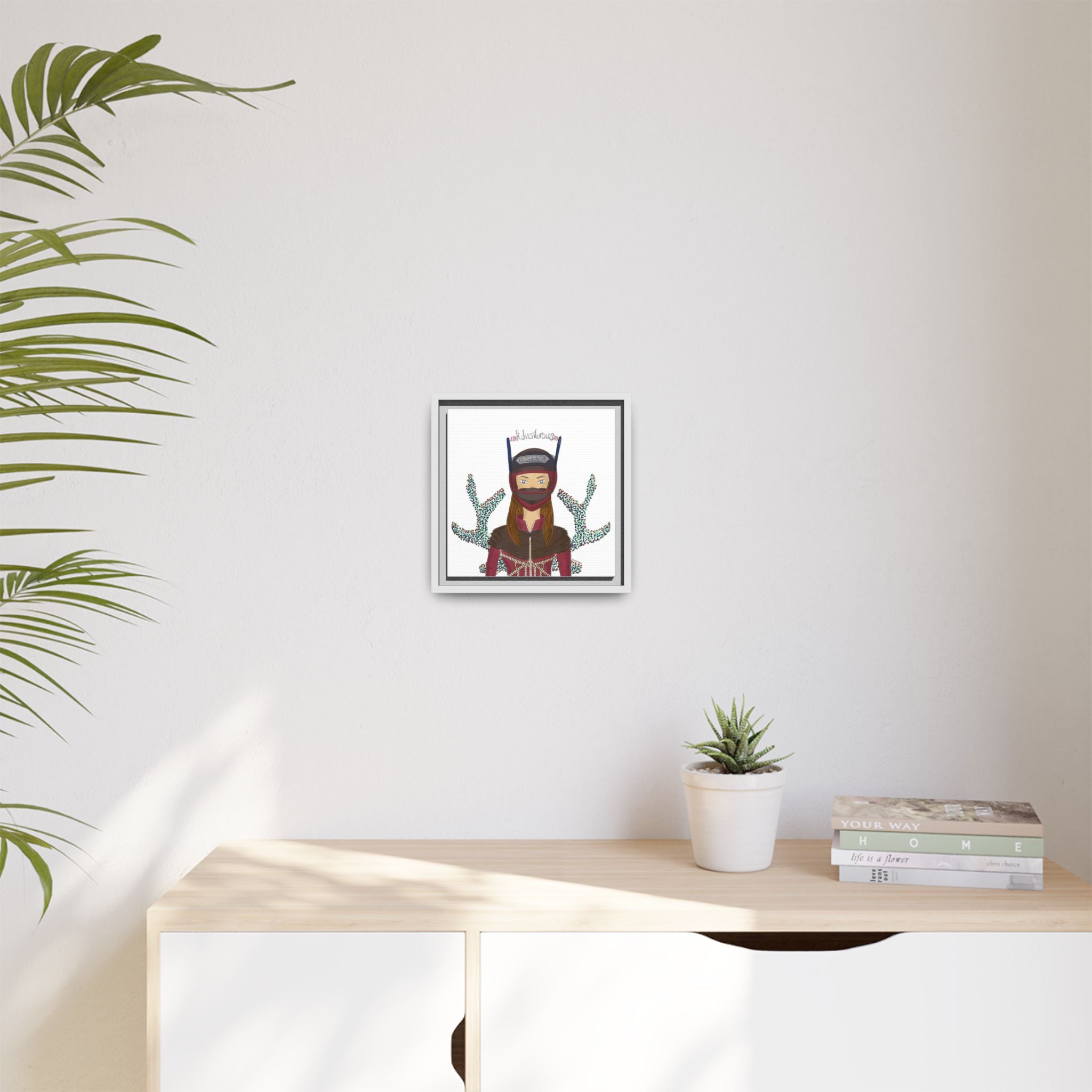 No.21 Girl with the Adventurous Helmet Framed Canvas Art Print