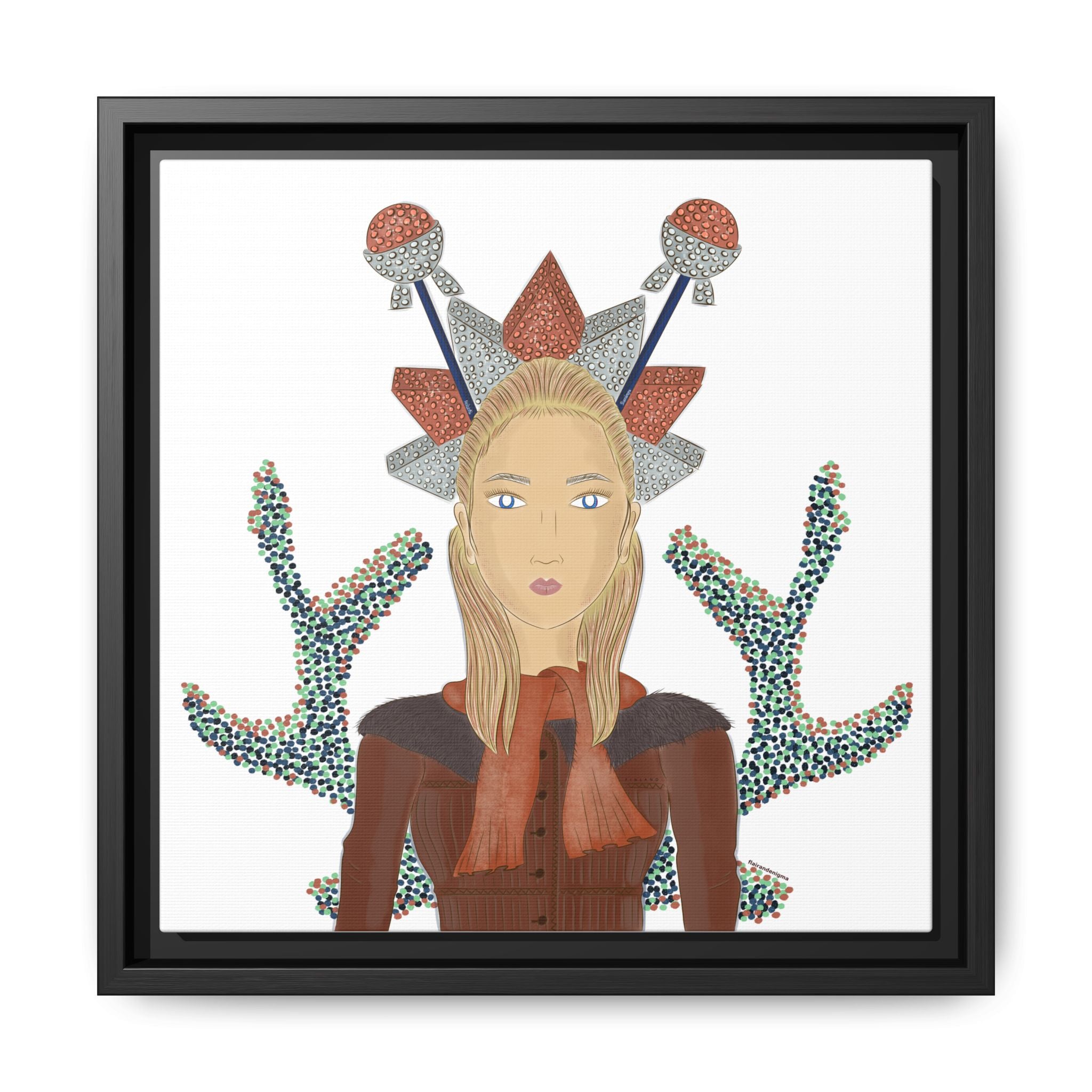 No.30 Girl with the Bling Sculpture Framed Canvas Art Print