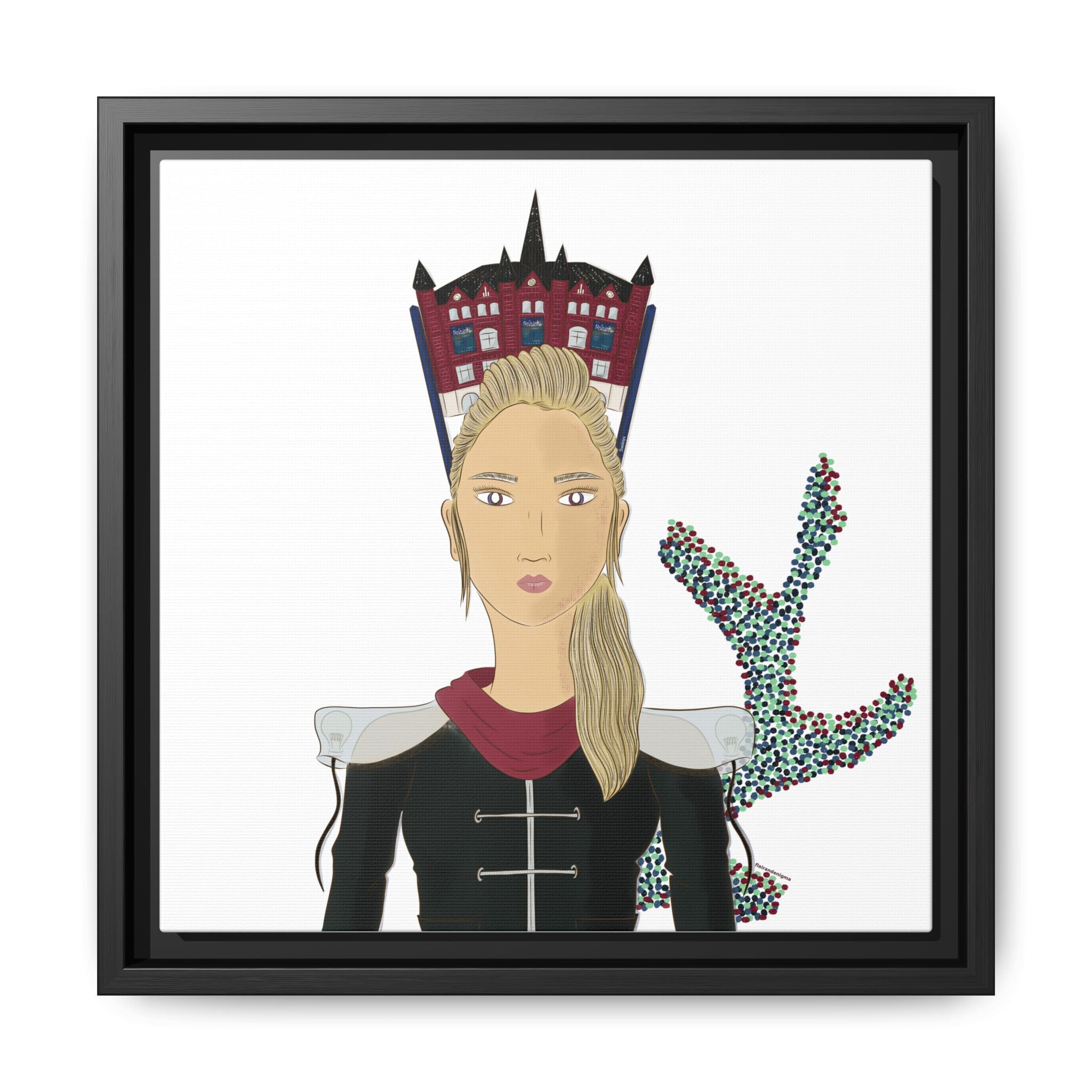 No.32 Girl with the Design Museum Framed Canvas Art Print