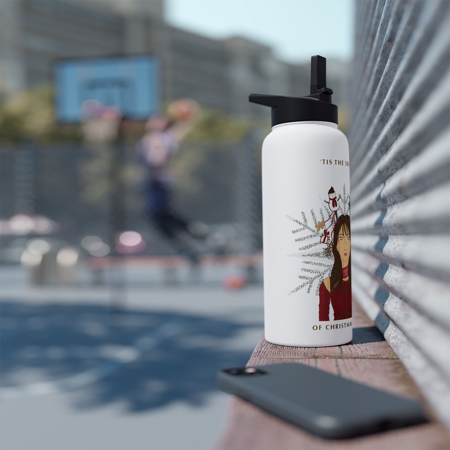 Christmas Cheer Stainless Steel Water Bottle