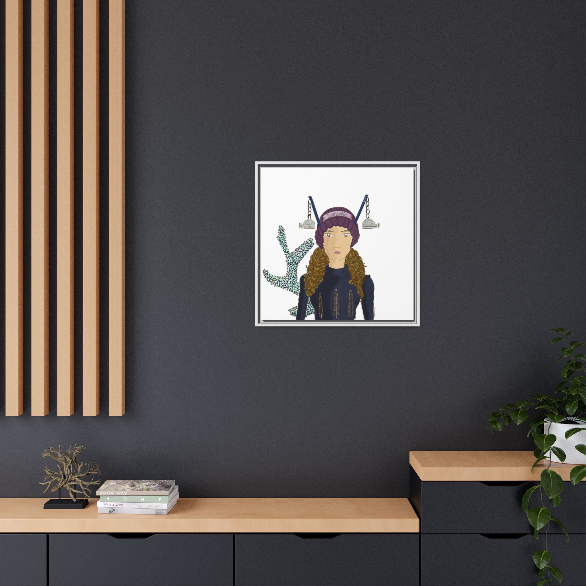 No.19 Girl with the Glass Igloos Framed Canvas Art Print