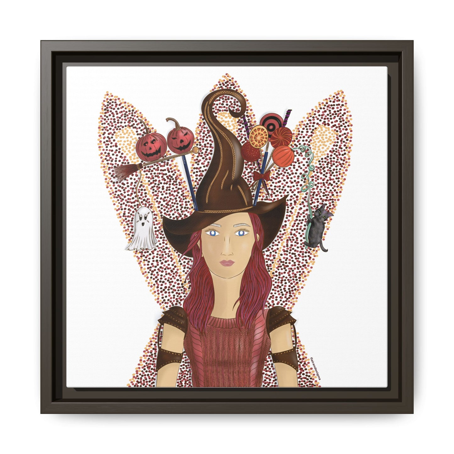 No.46 Girl with the Witch's Hat Framed Canvas Art Print