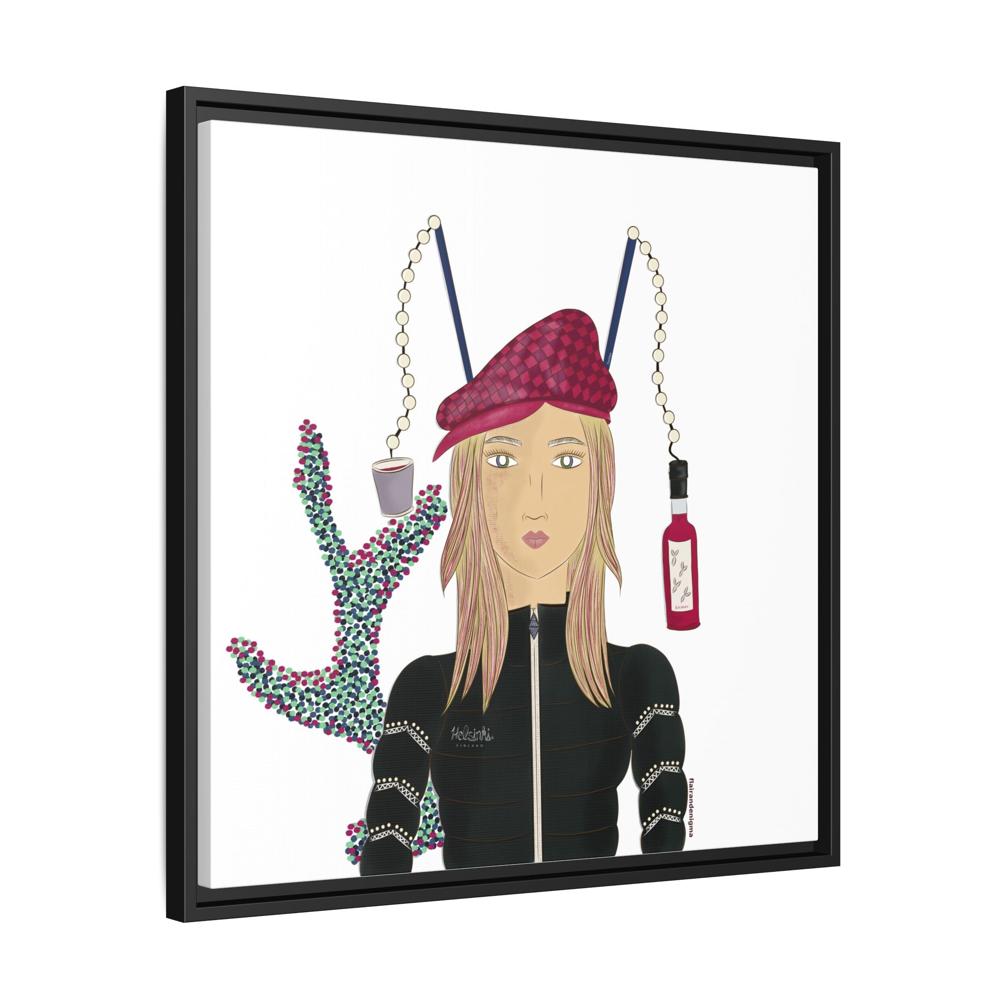 No.34 Girl with the Strawberry Mulled Wine Framed Canvas Art Print