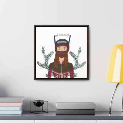 No.21 Girl with the Adventurous Helmet Framed Canvas Art Print