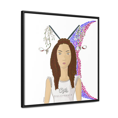 No.5 Girl with the Wine Glasses Framed Canvas Art Print