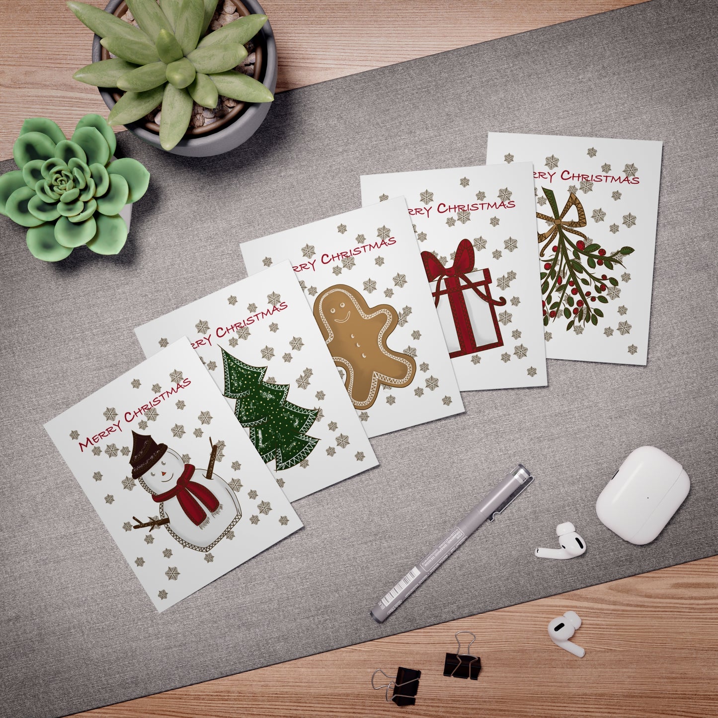 Christmas Cheer Greeting Cards Assortment (5-Pack)