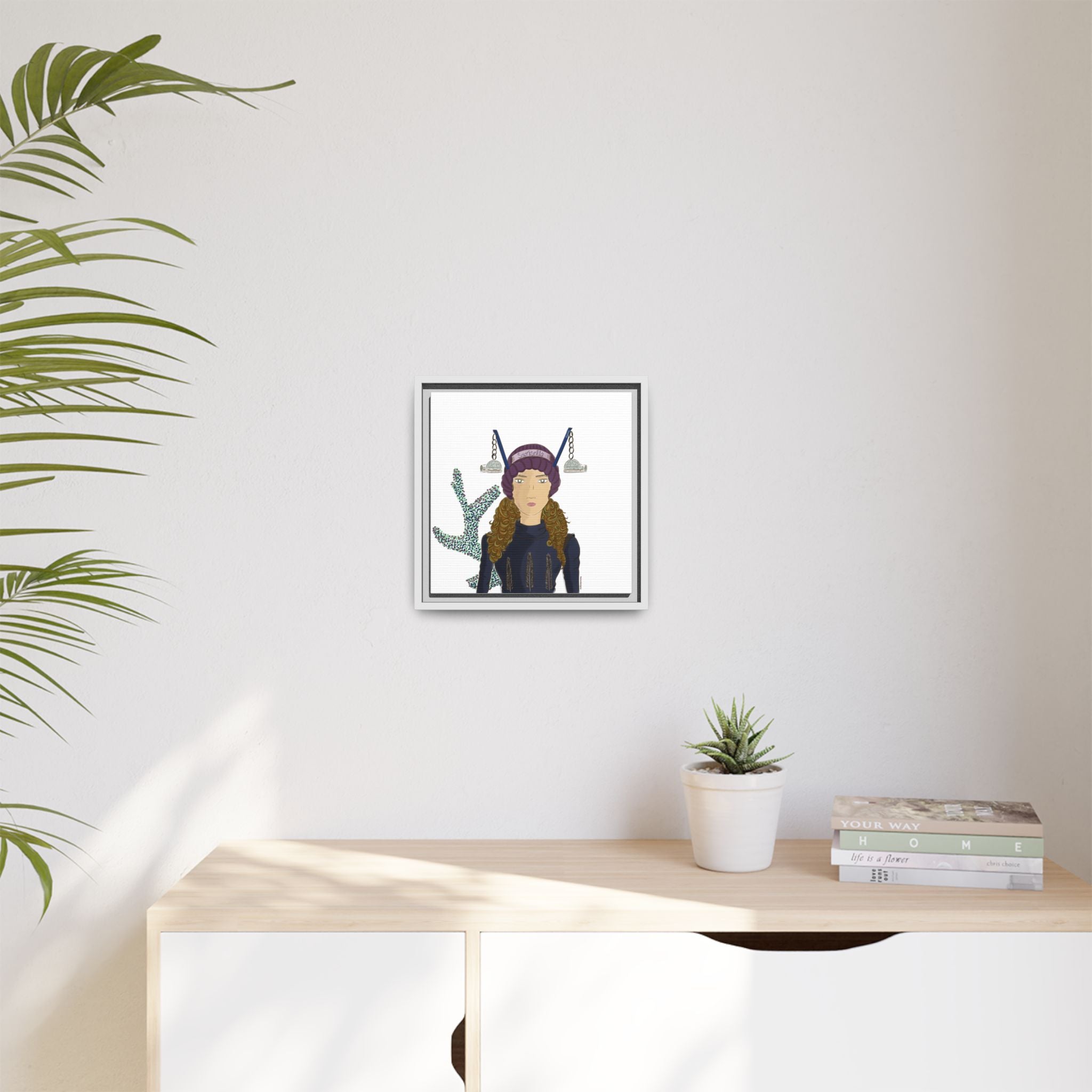 No.19 Girl with the Glass Igloos Framed Canvas Art Print
