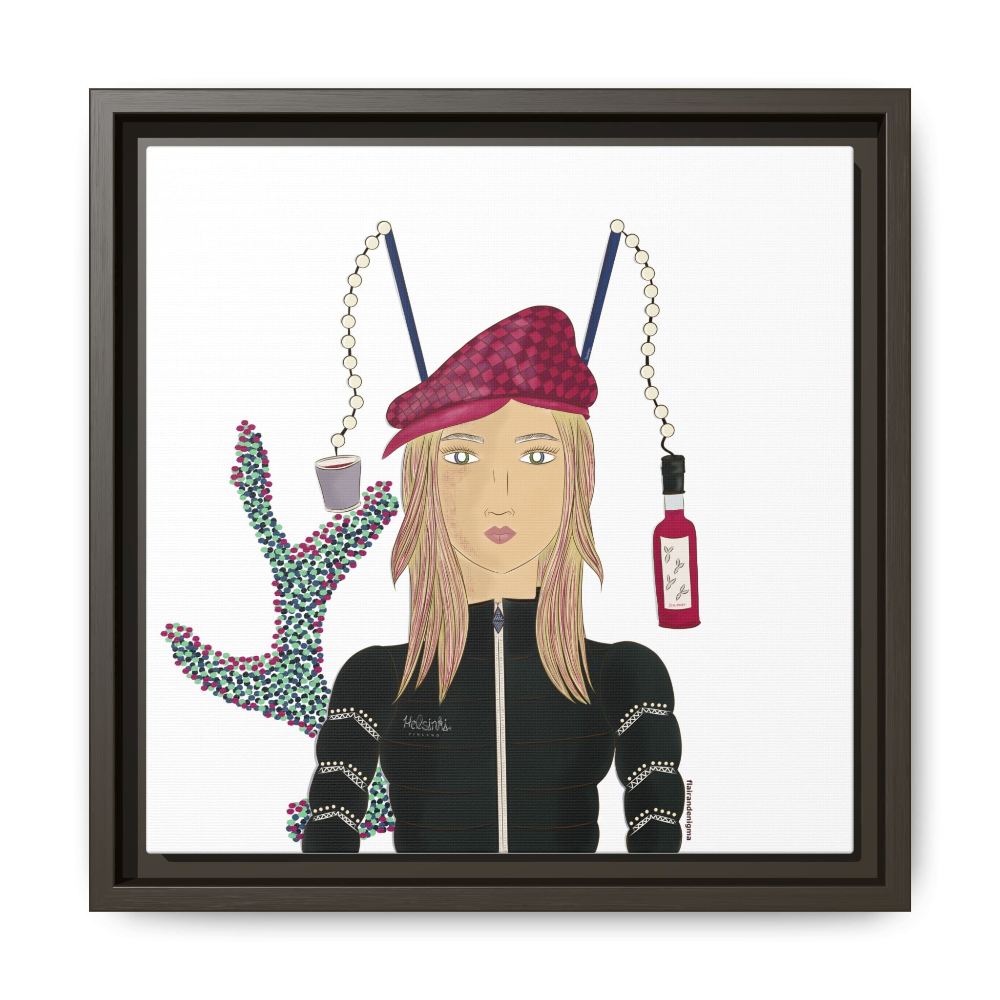 No.34 Girl with the Strawberry Mulled Wine Framed Canvas Art Print