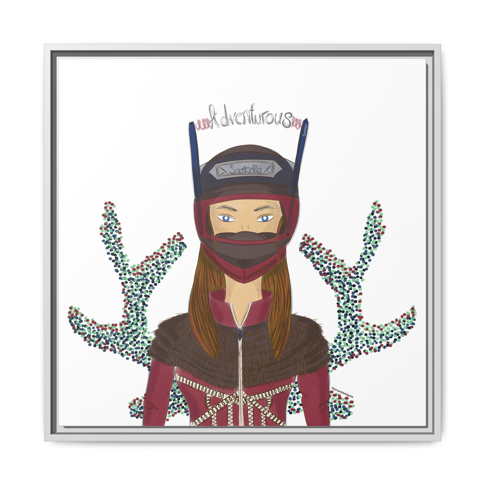 No.21 Girl with the Adventurous Helmet Framed Canvas Art Print