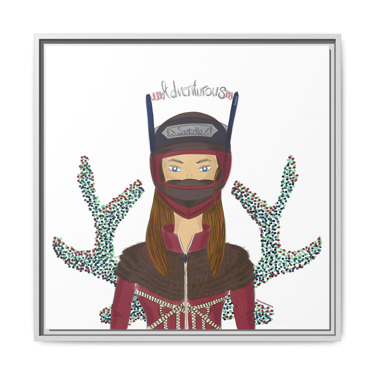 No.21 Girl with the Adventurous Helmet Framed Canvas Art Print