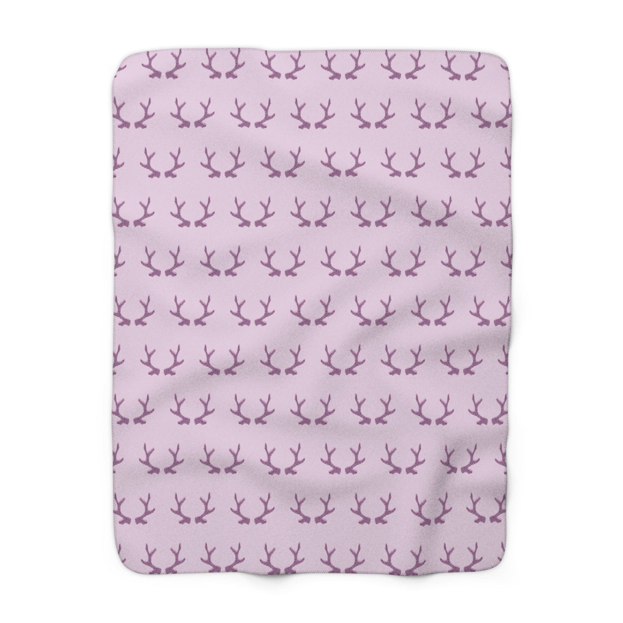 Purple Antlers Sherpa Blanket