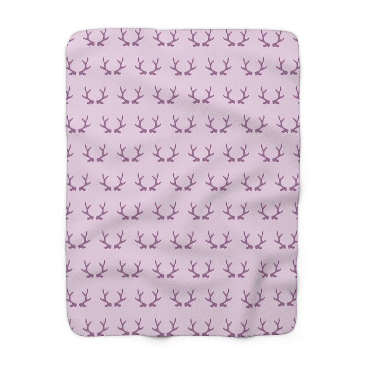 Purple Antlers Sherpa Blanket