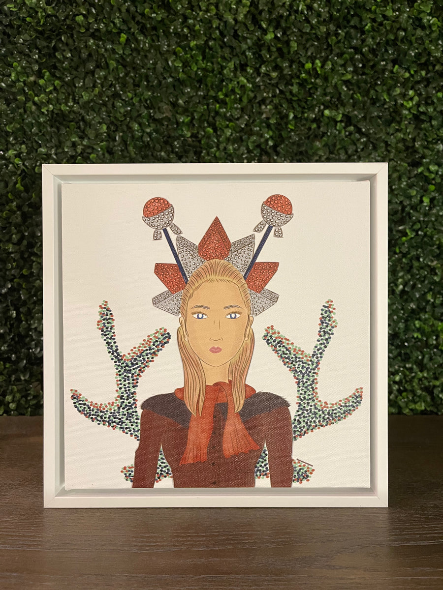 No.30 Girl with the Bling Sculpture Framed Canvas Art Print